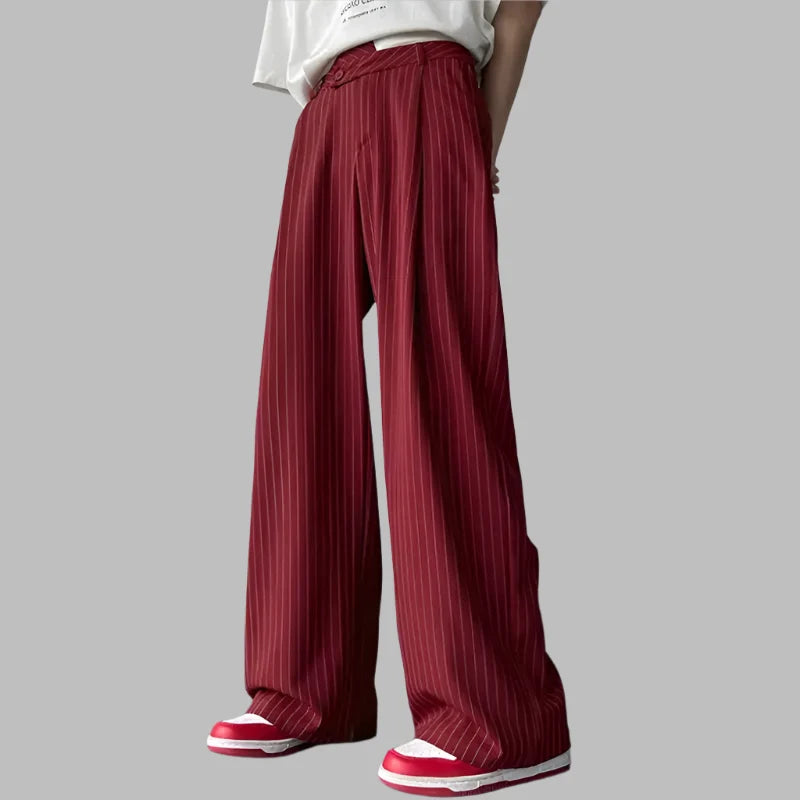 Korean Style High Waist Stripe Pants
