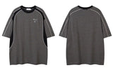 Lightweight Retro Striped Vintage Patchwork T-Shirt