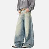 Chic Gradient Patchwork Blue Wide Leg Jeans