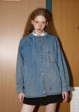 Stylish Oversized Distressed Hooded Denim Jacket