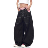 Effortless Streetwear American Style Plaid Cargo Jeans