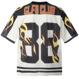 Streetwear Flame Graphic Mesh Jersey Sport T-Shirt