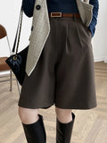 Vintage High-waist Straight Shorts