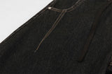 Gothing Dark Wash Patchwork Wide Leg Jeans