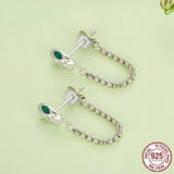 Unique Sterling Silver Snake Tassel Earrings