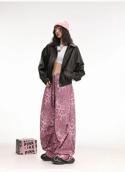 Pink Leopard Dance Hip Hop Pants