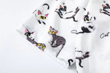 Y2K Funny Cat Graphic Lightweight Beach Shirt