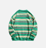 Colorblock Striped College Style Knit Sweater