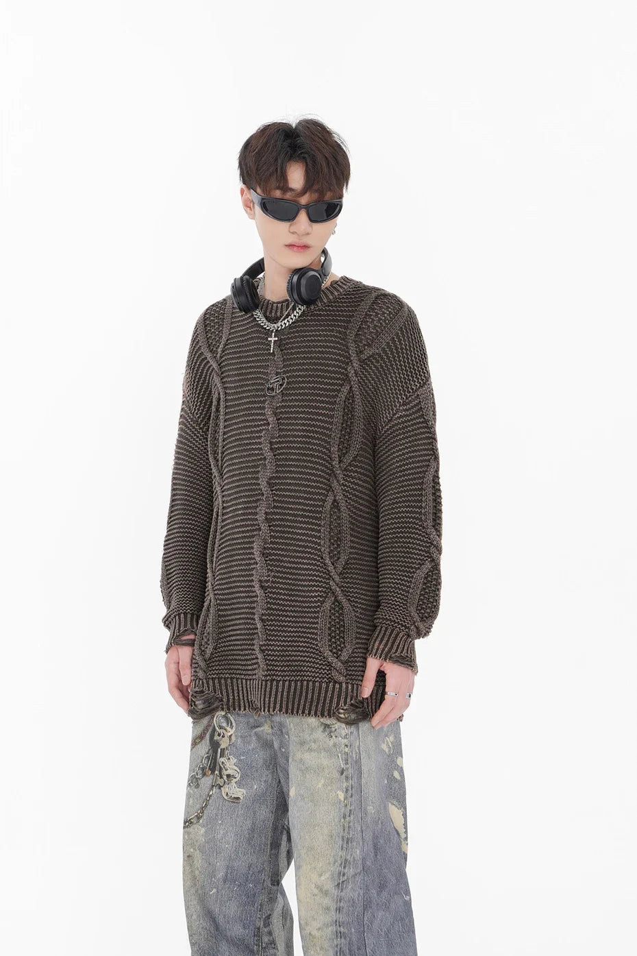 Twisted Cable Knit Sweater