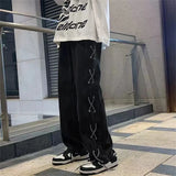 Streetwear Lace-Up Casual Denim Boyfreind Jeans