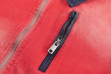 Retro Loose Color Block Cargo Ripped Denim Jacket