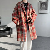 Plaid Mid-Length Single Breasted Coat