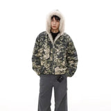 Warm Camouflage Faux Fur Hooded Parka Jacket