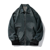 Fashionable Retro Stylish Zipper Splice Jacket