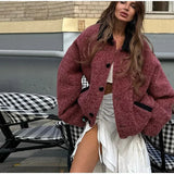 Women Chic Panelled with Turndown Collar Jacket