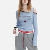 Sexy Diagonal Collar Off Shoulder T-Shirt