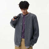 Retro Knitted Fake Two Piece Button Up Cardigan