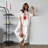 Retro Minimal Graphic Nesting Doll Print T-Shirt