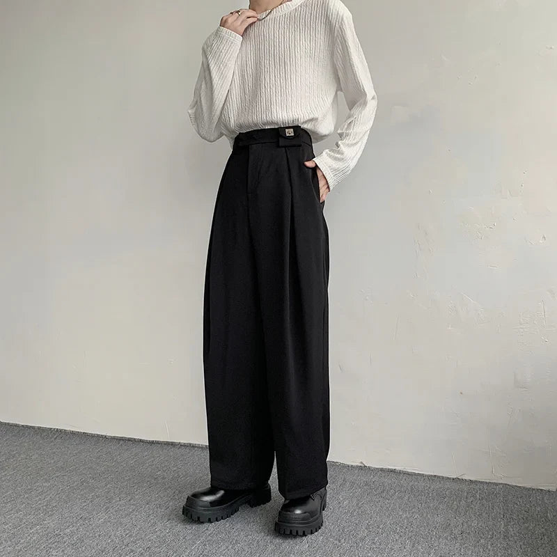 Black Oversized Wide Leg Dress Pants