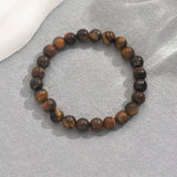 Brown Tigereye Bead Elastic Bracelet