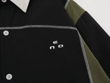 Casual Letter Embroidery Patchwork Long Sleeve Shirt
