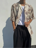Premium Y2K Oversize Grid Pattern Half Sleeve Shirt