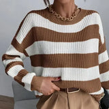 Women Retro Versatile Knitted Pullover Sweater