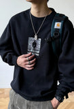 Versatile Loose Fit Round Neck Print Sweatshirt
