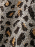 Leopard Knit Casual Cropped Sweater