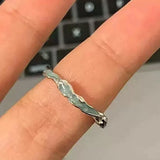Cool Blue Drip Glaze Sterling Silver Ring