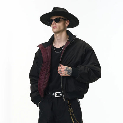 Cleanfit Deconstructed Stand Collar Bomber Jacket