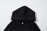 Effortless Streetwear Star Graphic Black Washed Hoodie