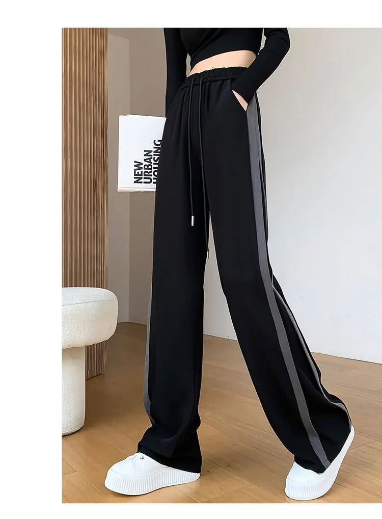 Striped Panelled Loose Pants