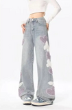 Women Butterfly Pattern 3D Jeans