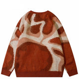 Y2K Durable Retro Abstract Pattern Knitted Sweater