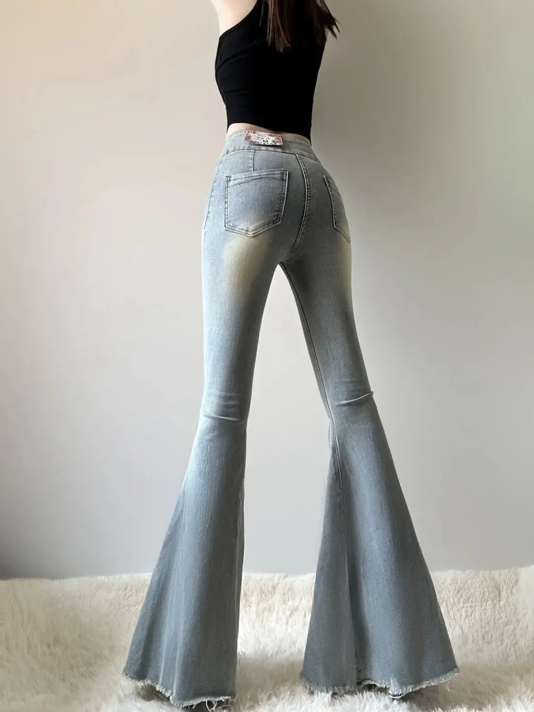 Women Flattering Stretch Flare Jeans