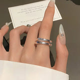 Women Geometric Skeleton Sterling Silver Ring