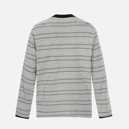 Elevated Ripped Henley Collar Long Sleeve T-Shirt