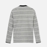Elevated Ripped Henley Collar Long Sleeve T-Shirt