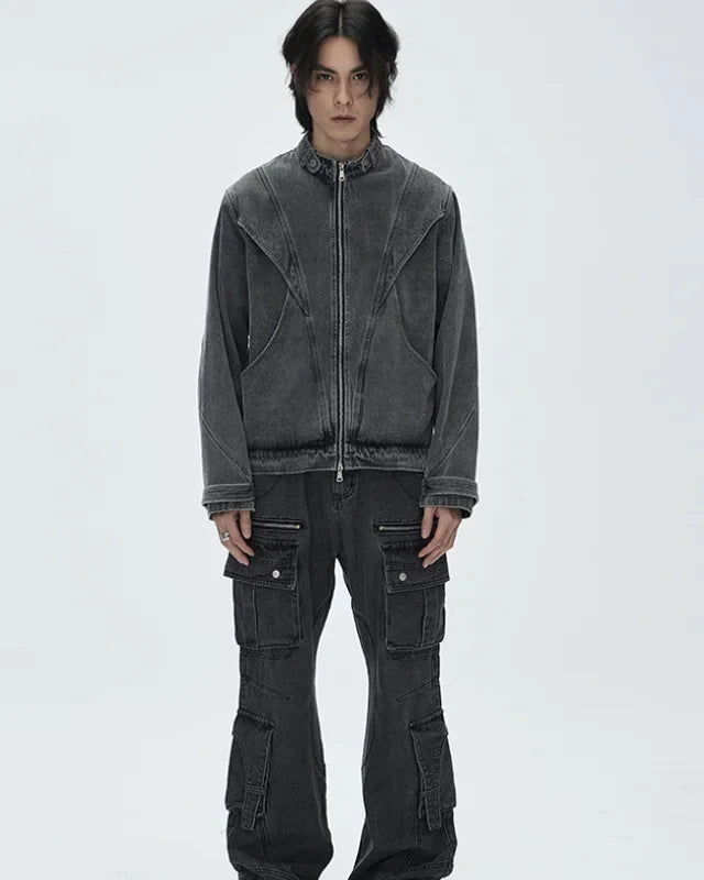 Essential Patchwork Multi Pockets Denim Jacket