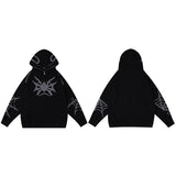 Y2K Spider Embroidery Zip-Up Hoodie