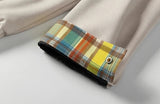 Trendy Fashionable Embroidered Suede Plaid Jacket