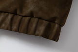 Winter Sherpa Spliced Lapel Leather Jacket