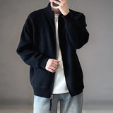 Y2K Warm Knitted Zip Up Casual Cardigan