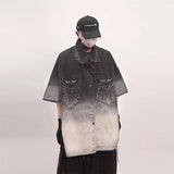 Oversized Black Tassels Denim Shirt