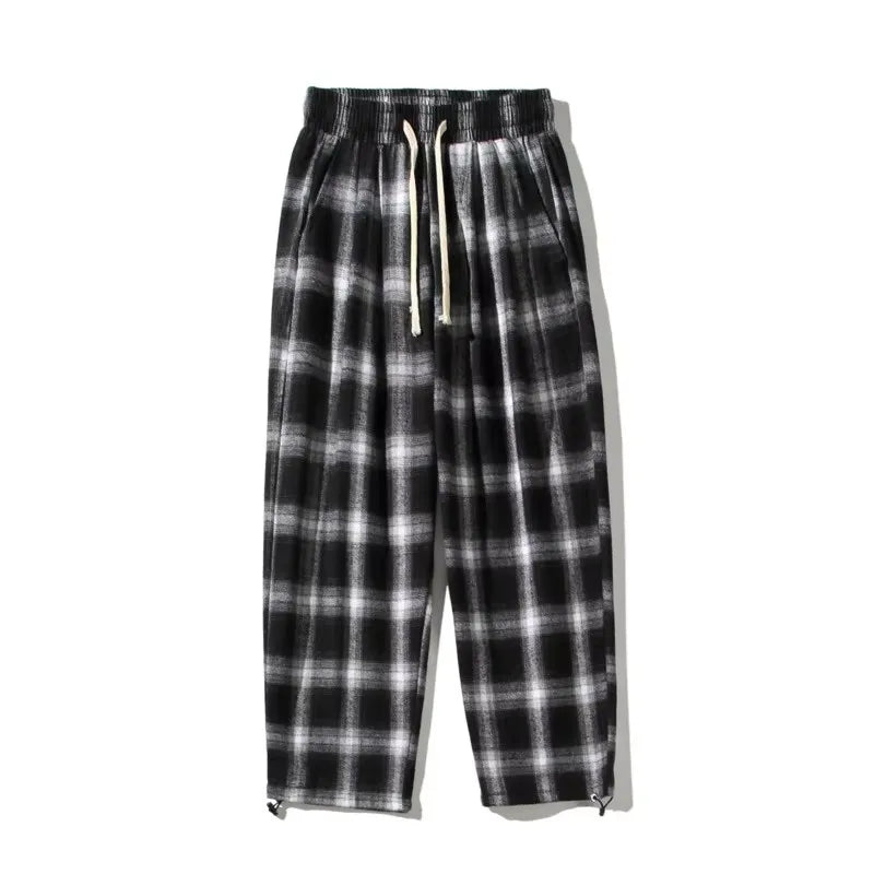 Retro Plaid Loose Fit Pants