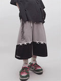 Men Sleek Lines Patchwork Cargo Jorts