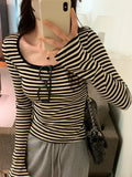 Slim Fit Korean Color Block T-shirt