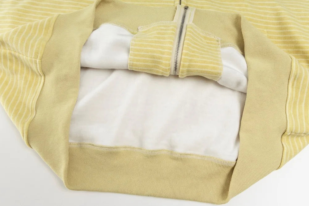Cozy Striped Fleece Faux Fur Hooded Sweatshirt