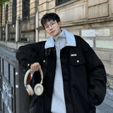 Korean Velvet Fur Collar Padded Parka Jacket